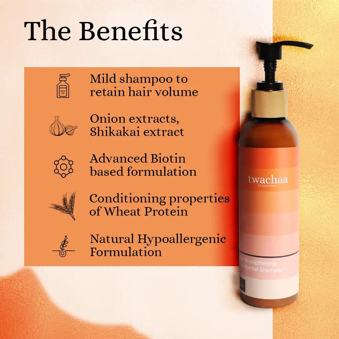 Twachaa Anti-Hair Fall Shampoo for Hair Loss Reduction & Damage Repair